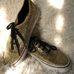 Gold glitter Vans
